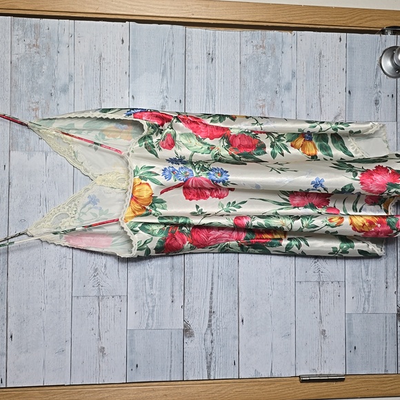 Vintage Deena Floral Lace Trim Slip Dress Sz M - Picture 4 of 13